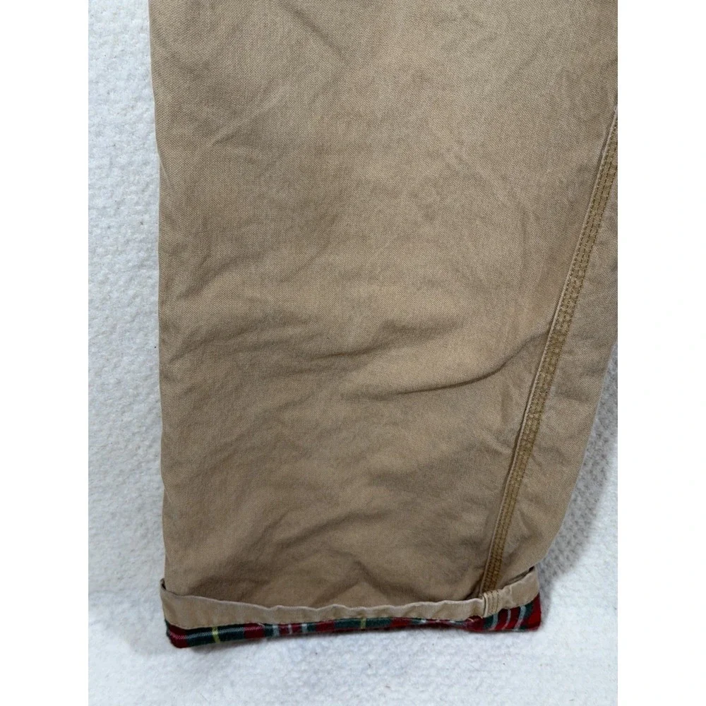 Mountain Khakis Relaxed Fit Pants Mens 38x36 Tan Plaid Lined Outdoorsy Workwear